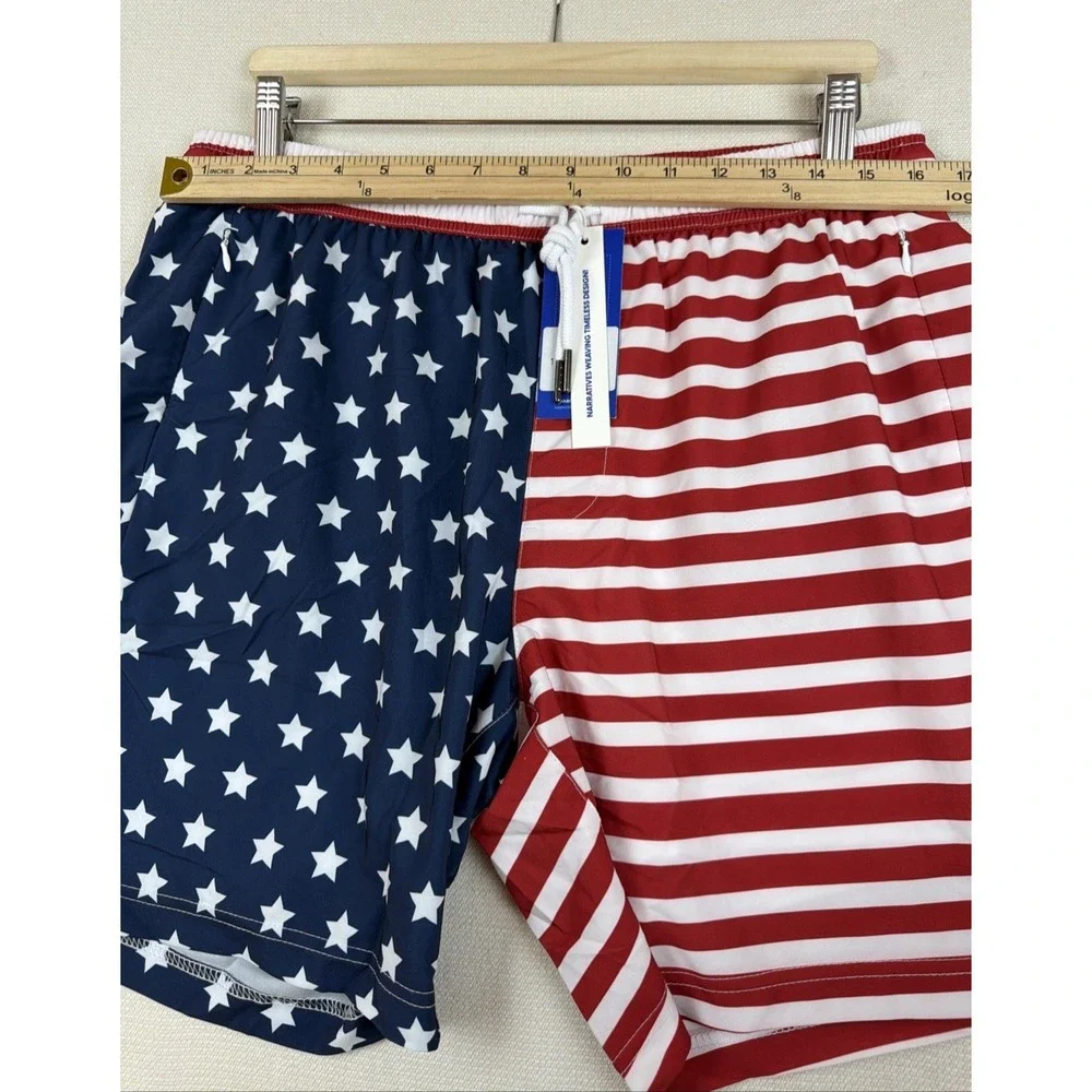 maamgic‎ Swim Trunks Board Shorts Mens Size L Compression Liner NWT Zip Pockets